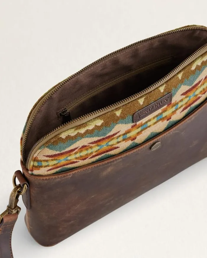 WomenMen SOLSTICE CANYON WOOLLEATHER CROSSBODY Brown Multi Pendleton Weekenders and Duffel Bags