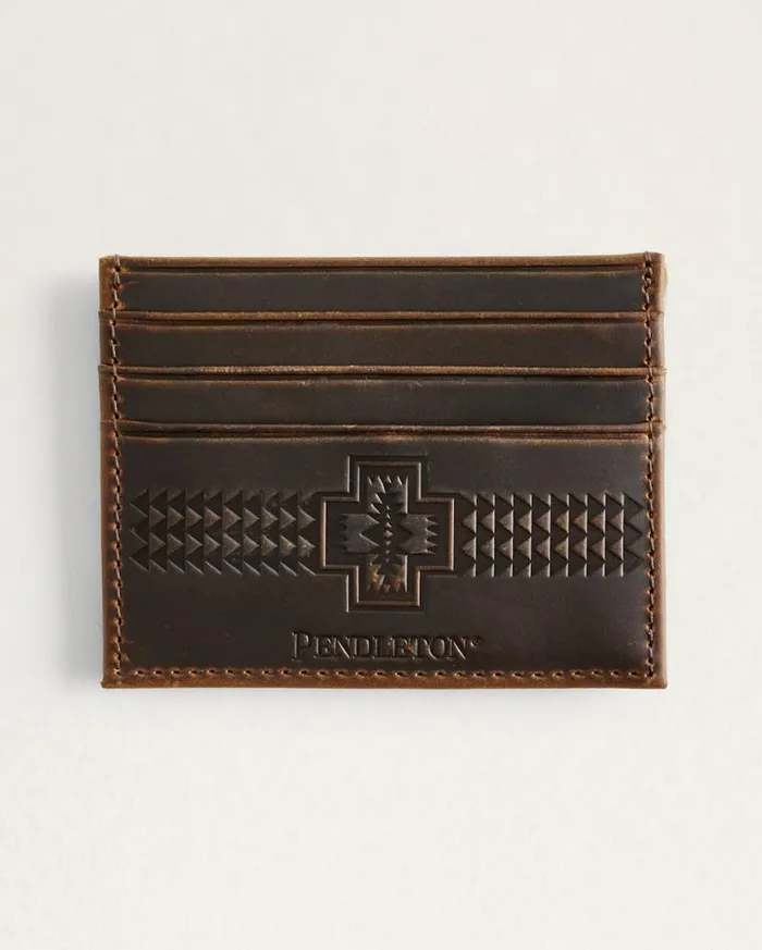 WomenMen SOLSTICE CANYON WOOLLEATHER SLIM WALLET Brown Multi Pendleton Wallets and Handbags