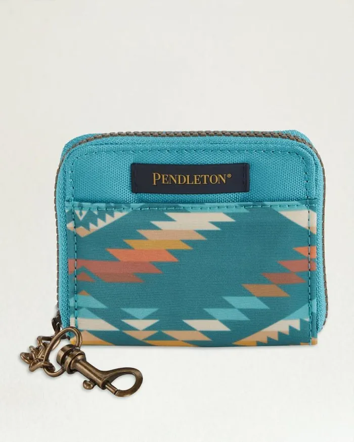 WomenMen SUMMERLAND BRIGHT CANOPY CANVAS KEYCHAIN WALLET Turquoise Pendleton Wallets and Handbags