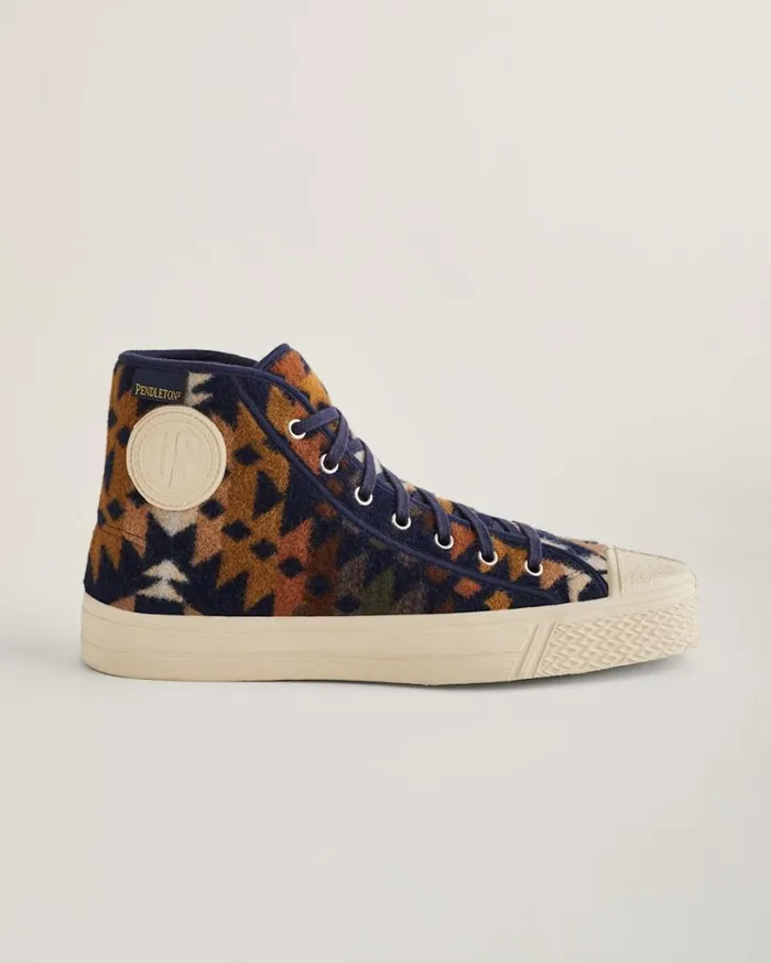 WomenMen US RUBBER CO X PENDLETON MISSION TRAIL HIGH TOPS Navy Pendleton Shoes and Sandals
