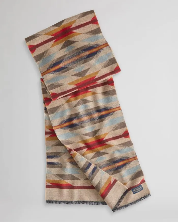 WomenMen WYETH TRAIL WOOL SCARF Taupe Pendleton Scarves and Wraps