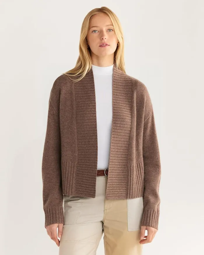 Women MERINOCASHMERE CARDIGAN Brown Pendleton Sweaters