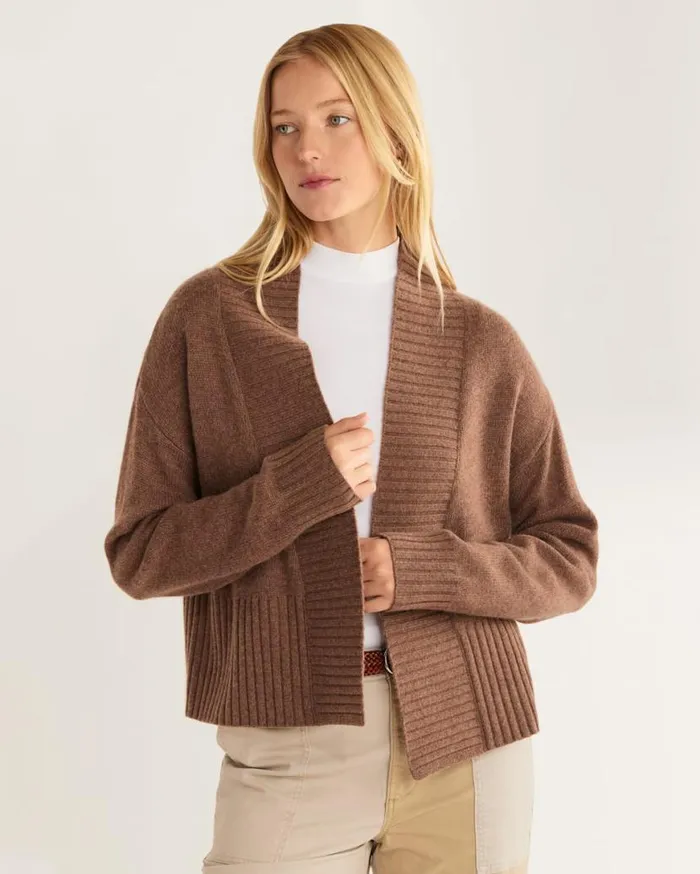 Women MERINOCASHMERE CARDIGAN Brown Pendleton Sweaters