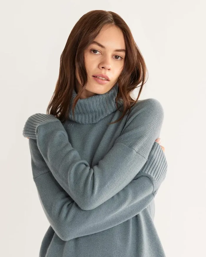Women MERINOCASHMERE OVERSIZED TURTLENECK Black Pendleton Sweaters
