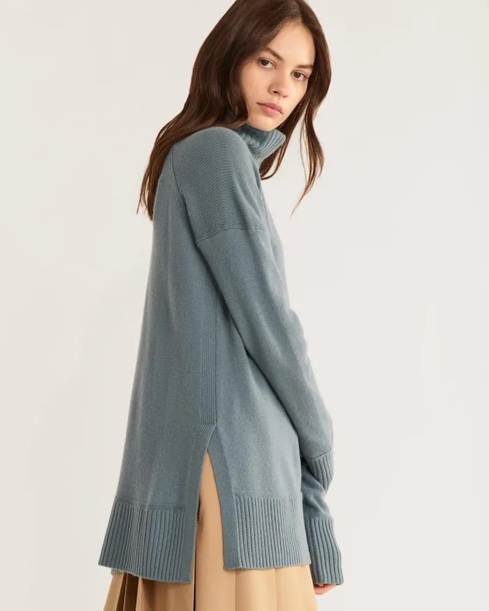 Women MERINOCASHMERE OVERSIZED TURTLENECK Black Pendleton Sweaters