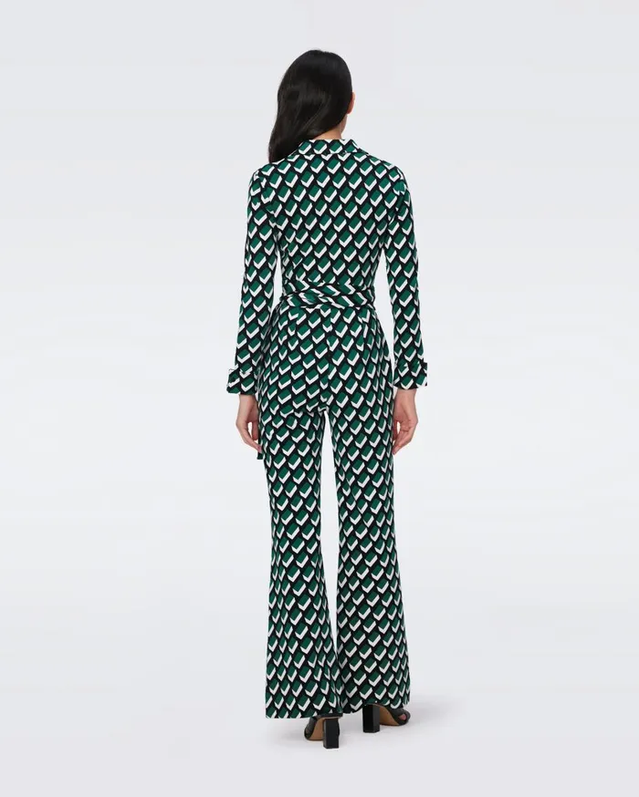 Women Michelle Jumpsuit Blocks Green DVF Jumpsuits and Rompers