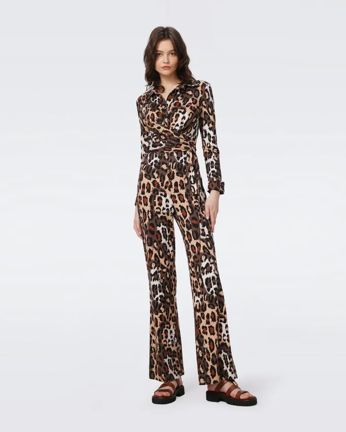 Women Michelle Jumpsuit Jungle Cat DVF Jumpsuits and Rompers