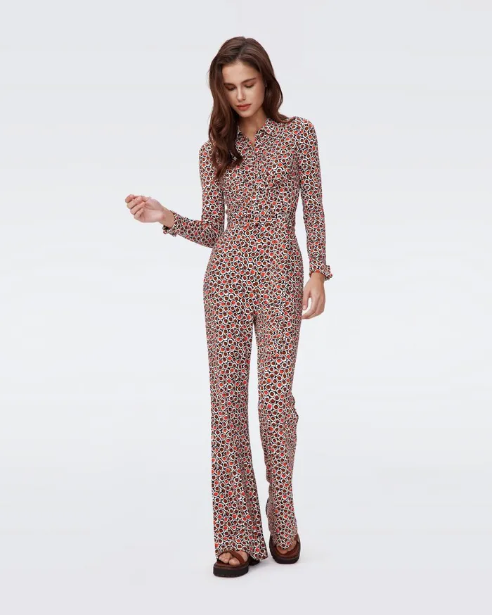 Women Michelle Jumpsuit Pebbles Red DVF Jumpsuits and Rompers