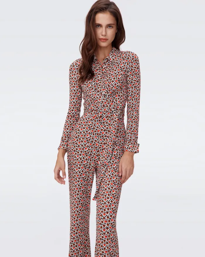 Women Michelle Jumpsuit Pebbles Red DVF Jumpsuits and Rompers