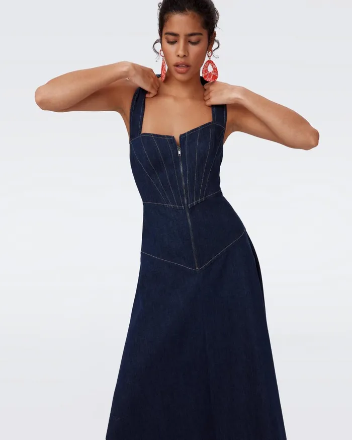 Women Millena Denim Dress Denim Blue DVF Dresses