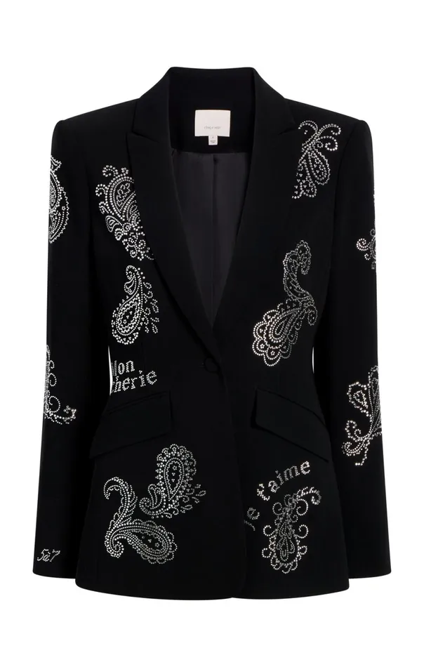 Women Mini Paisley Embellished Cheyenne Blazer Black Cinq Sept Blazers