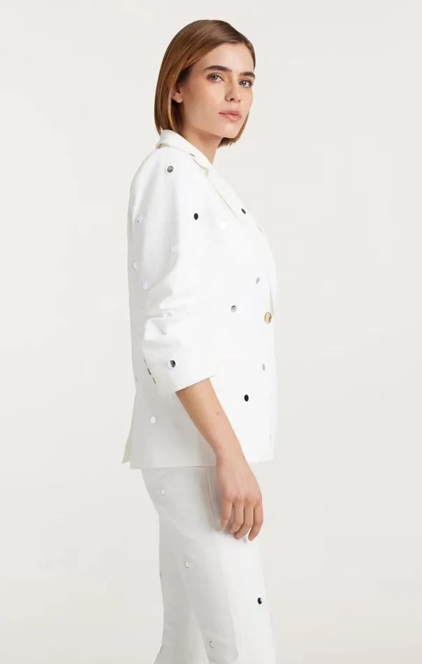 Women Mirror Denim Khloe Blazer White Cinq Sept Denim