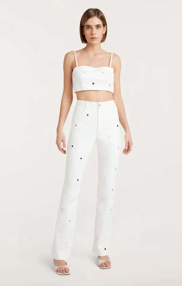 Women Mirror Denim Shailene Pant White Cinq Sept Denim