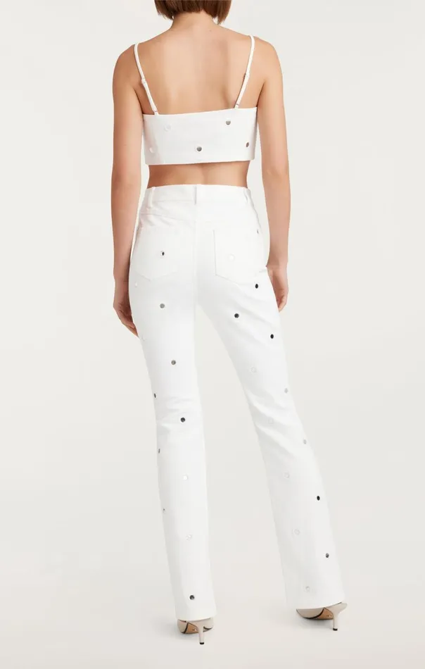 Women Mirror Denim Shailene Pant White Cinq Sept Denim