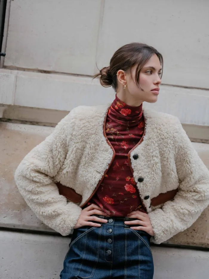 Women Naia Jacket Ivorymahogany Cinq Sept Outerwear