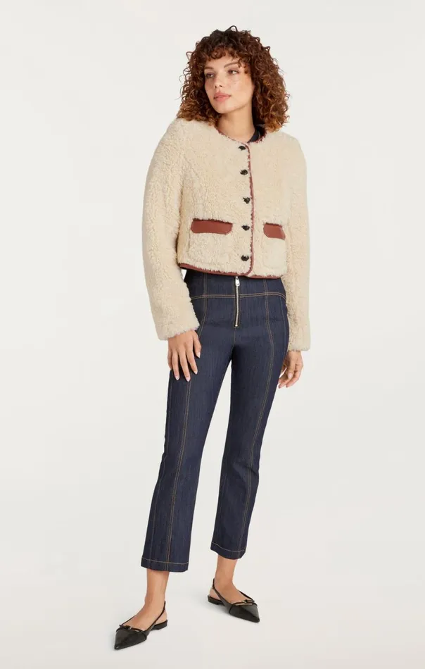 Women Naia Jacket Ivorymahogany Cinq Sept Outerwear