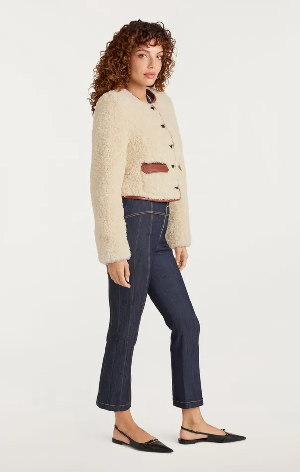 Women Naia Jacket Ivorymahogany Cinq Sept Outerwear