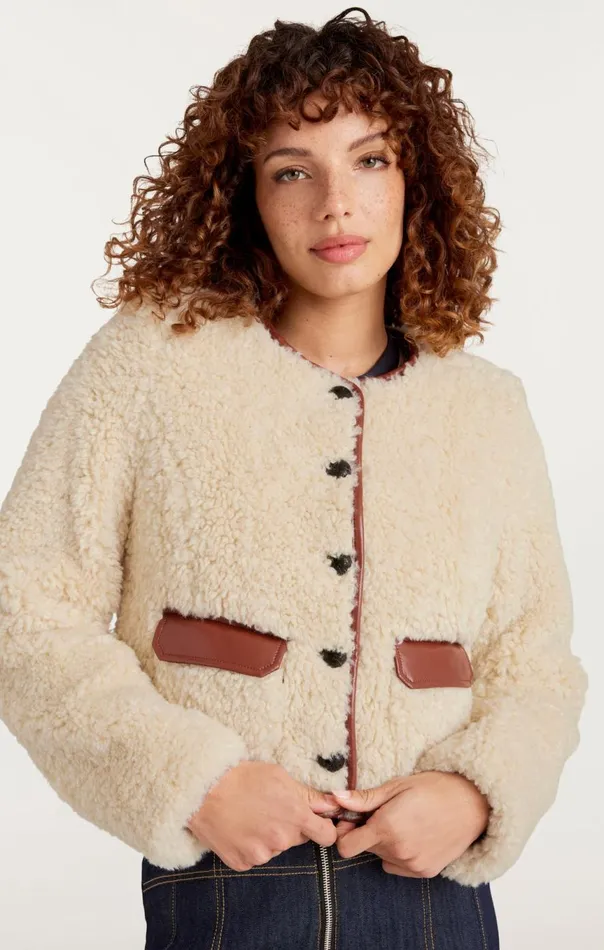 Women Naia Jacket Ivorymahogany Cinq Sept Outerwear