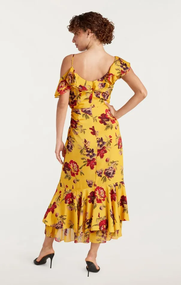 Women Nara Dress Deepgoldmulti Cinq Sept Midi