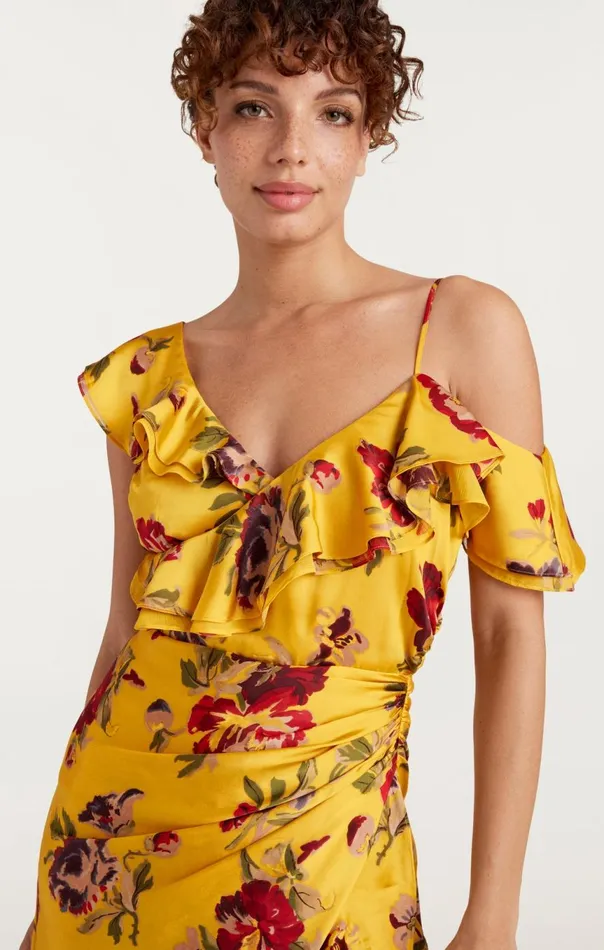 Women Nara Dress Deepgoldmulti Cinq Sept Midi