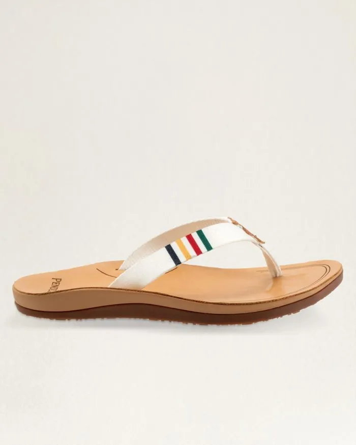 Women NATIONAL PARK FLIP FLOPS Glacier Park White Pendleton Shoes and Sandals
