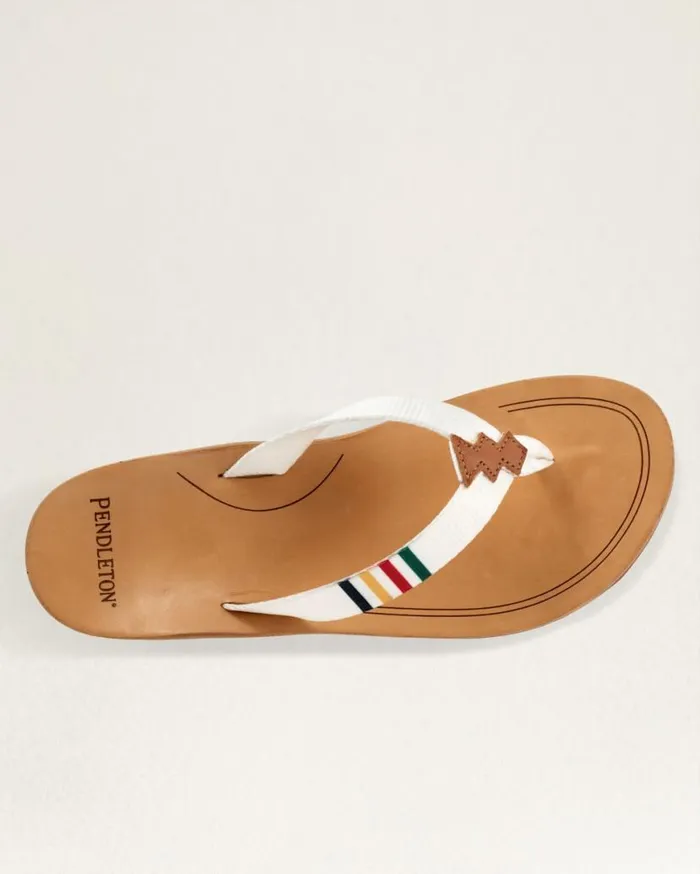 Women NATIONAL PARK FLIP FLOPS Glacier Park White Pendleton Shoes and Sandals