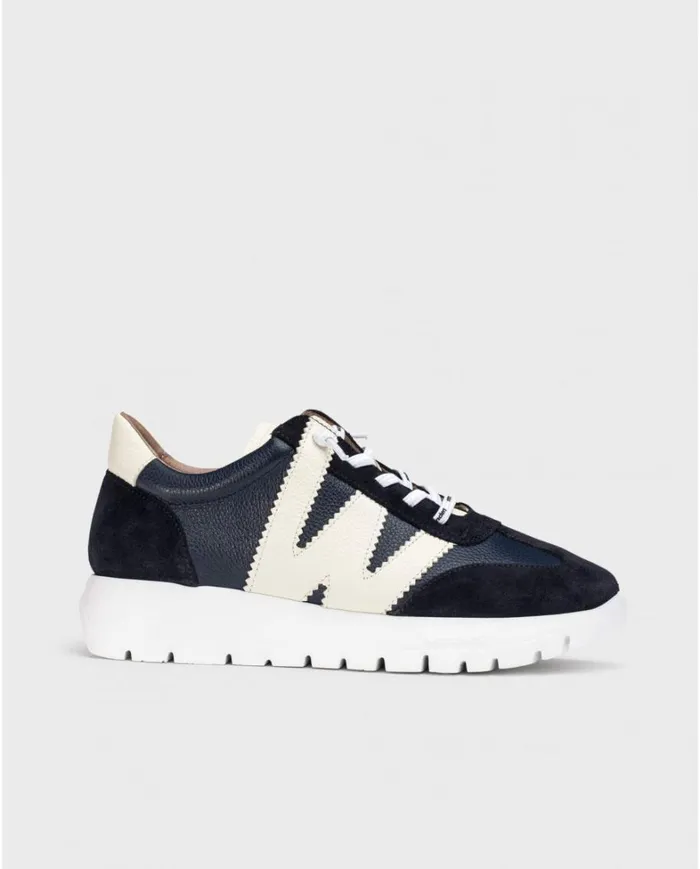 Women Navy Blue RACER Sneaker Wonders Flat Shoes