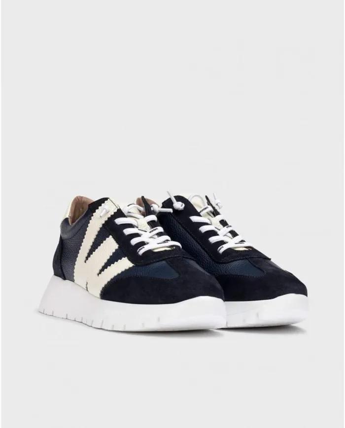 Women Navy Blue RACER Sneaker Wonders Flat Shoes