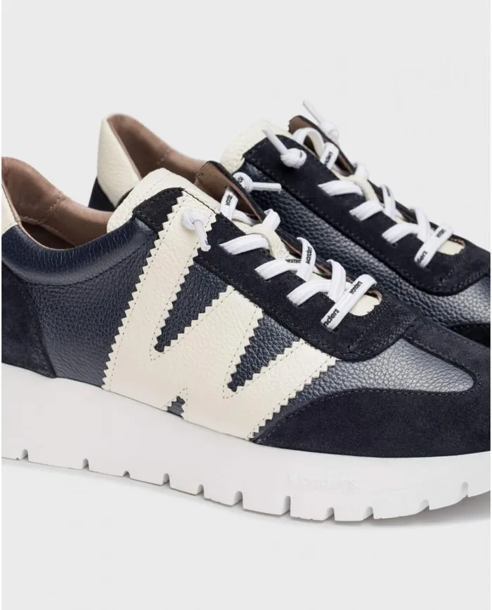 Women Navy Blue RACER Sneaker Wonders Flat Shoes