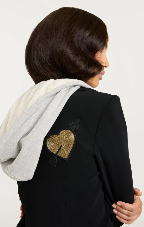 Women Nebula Embellished Hooded Khloe Blazer Blackmulti Cinq Sept Blazers