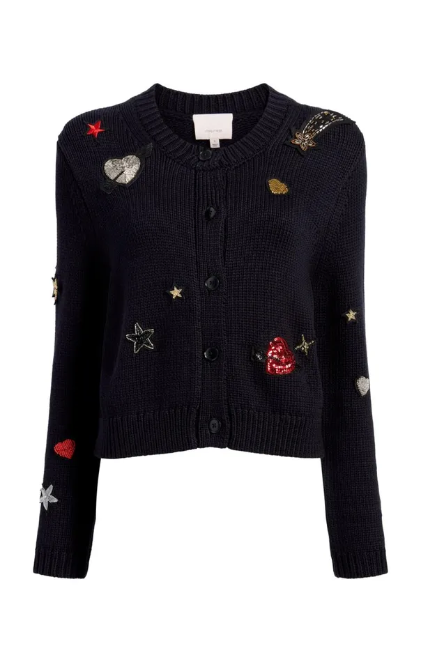 Women Nebula Embellished Piera Cardigan Black Cinq Sept Sweaters and Knits