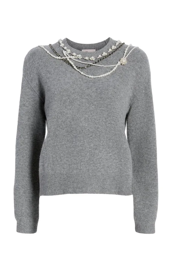 Women Necklace Lilliana Pullover Lightheathergrey Cinq Sept Sweaters and Knits Women Necklace Lilliana Pullover Lightheathergrey Cinq Sept Sweaters and Knits