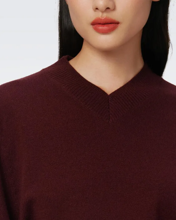 Women Oscar WoolCashmere Sweater Tawny Port DVF Tops