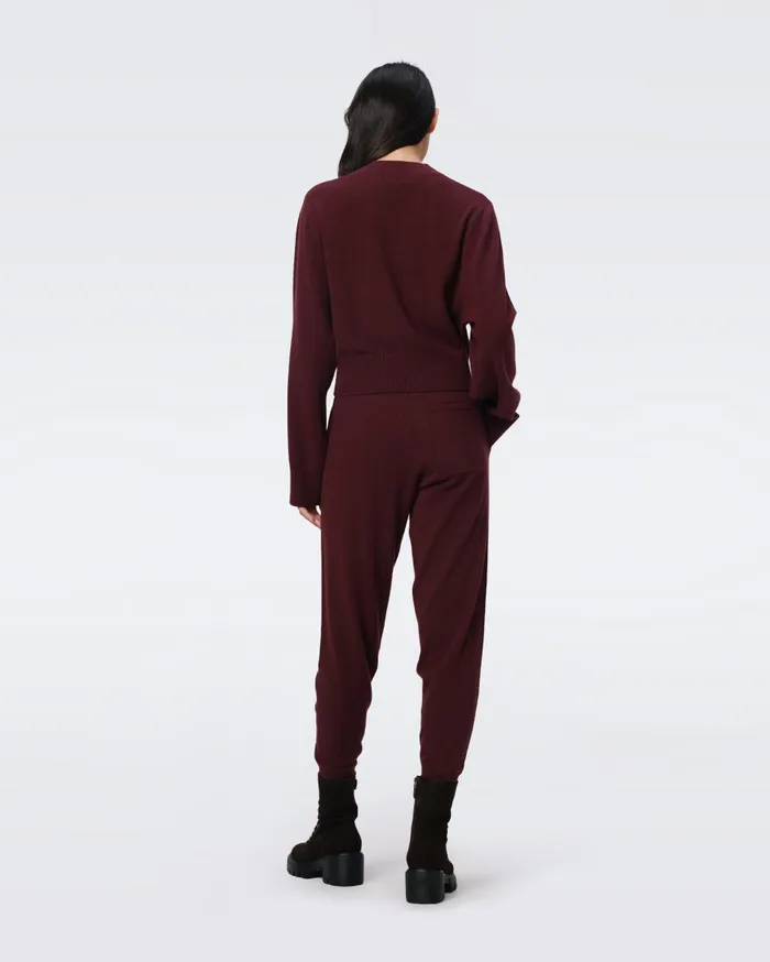 Women Oscar WoolCashmere Sweater Tawny Port DVF Tops
