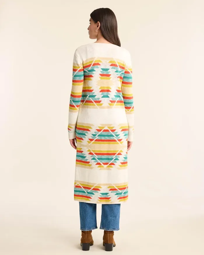 Women PACIFIC CITY DUSTER SWEATER Soft Ecru Multi Pendleton Sweaters