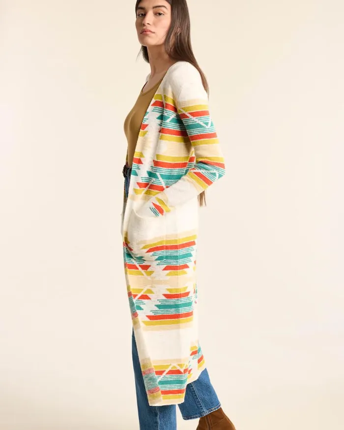 Women PACIFIC CITY DUSTER SWEATER Soft Ecru Multi Pendleton Sweaters