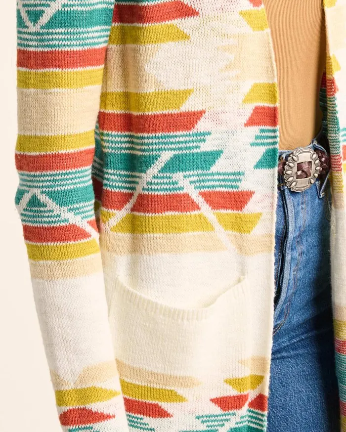 Women PACIFIC CITY DUSTER SWEATER Soft Ecru Multi Pendleton Sweaters