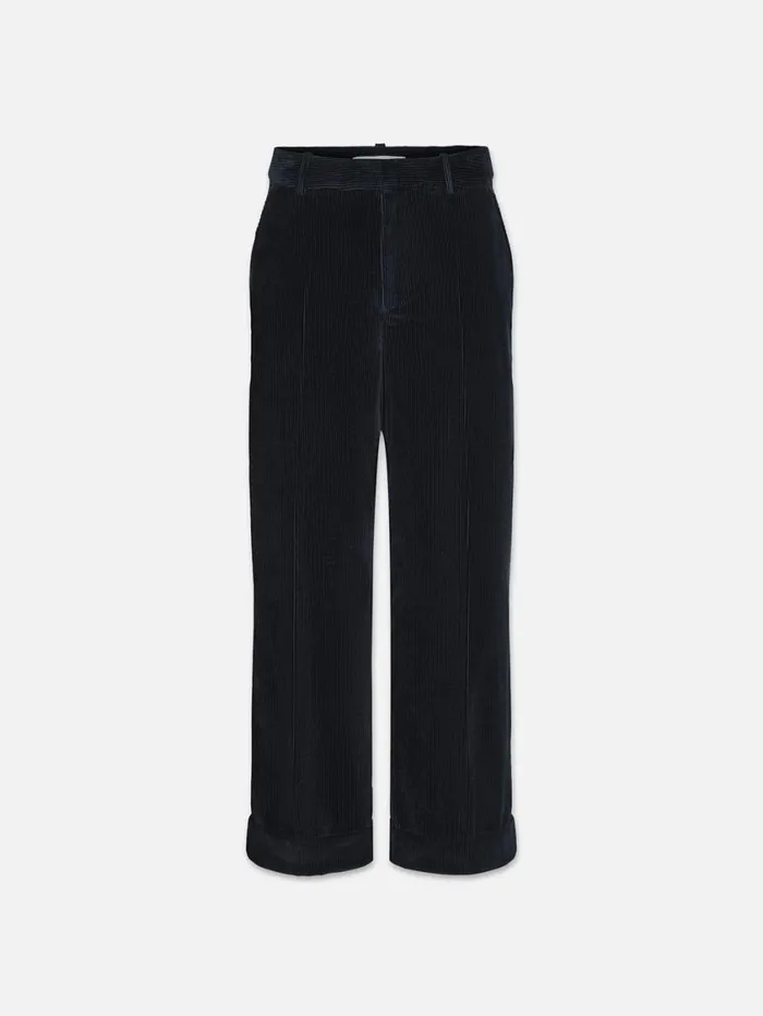 Women Pants FRAME Cropped Relaxed Corduroy Trouser 8212 Navy