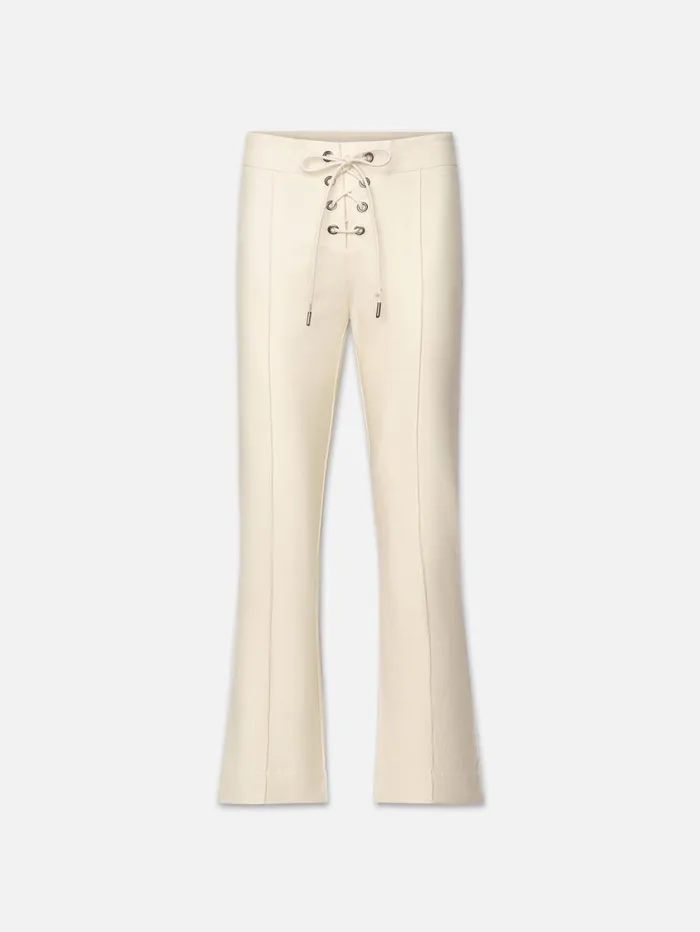 Women Pants FRAME Lace Up Ankle Trouser 8212 Cream