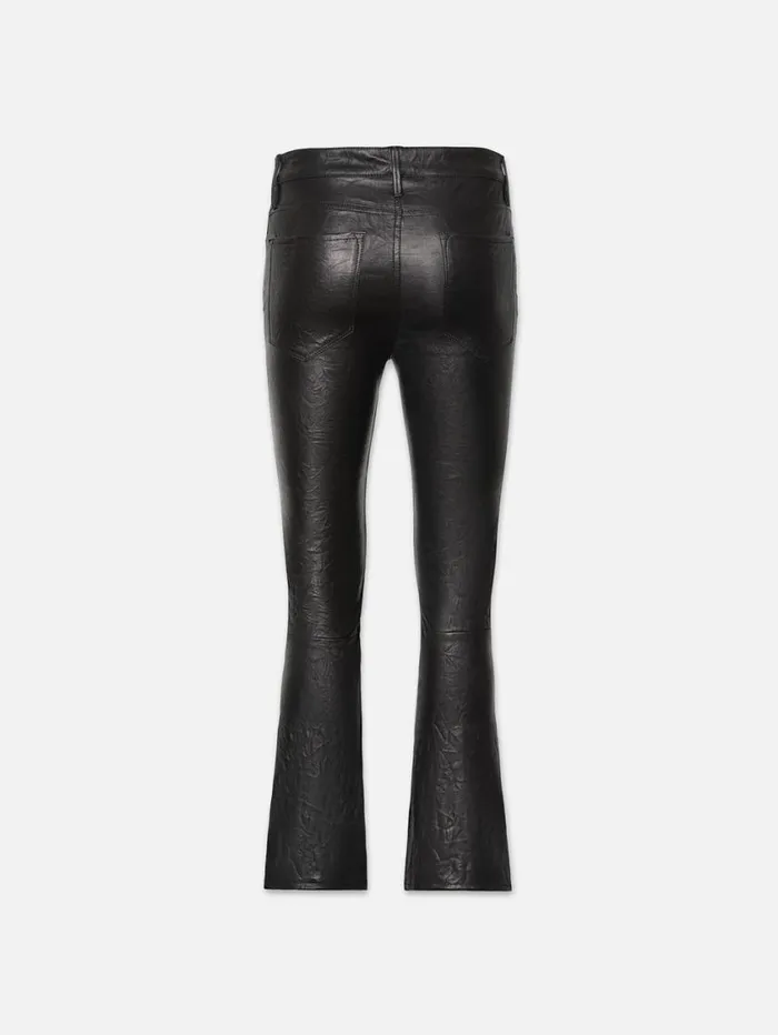 Women Pants FRAME Leather Le Crop Mini Boot 8212 Washed Black Women Pants FRAME Leather Le Crop Mini Boot 8212 Washed Black