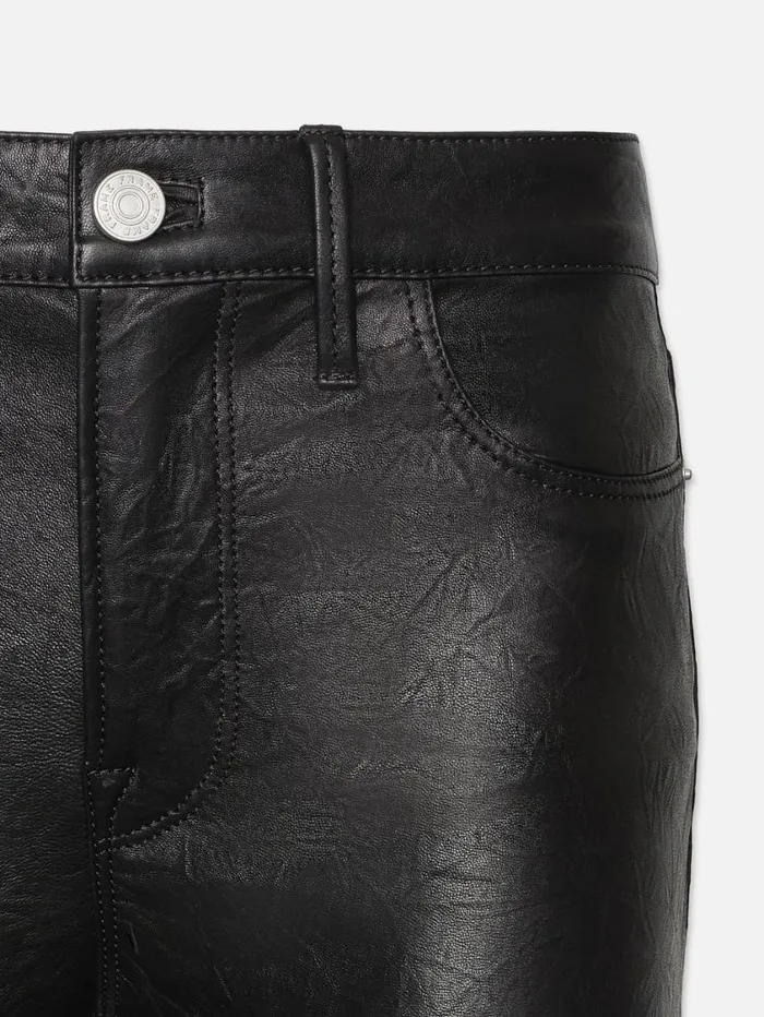 Women Pants FRAME Leather Le Crop Mini Boot 8212 Washed Black Women Pants FRAME Leather Le Crop Mini Boot 8212 Washed Black