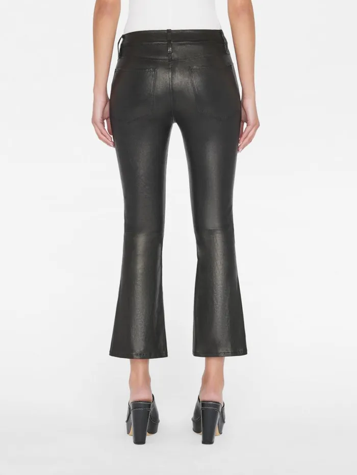 Women Pants FRAME Leather Le Crop Mini Boot 8212 Washed Black Women Pants FRAME Leather Le Crop Mini Boot 8212 Washed Black
