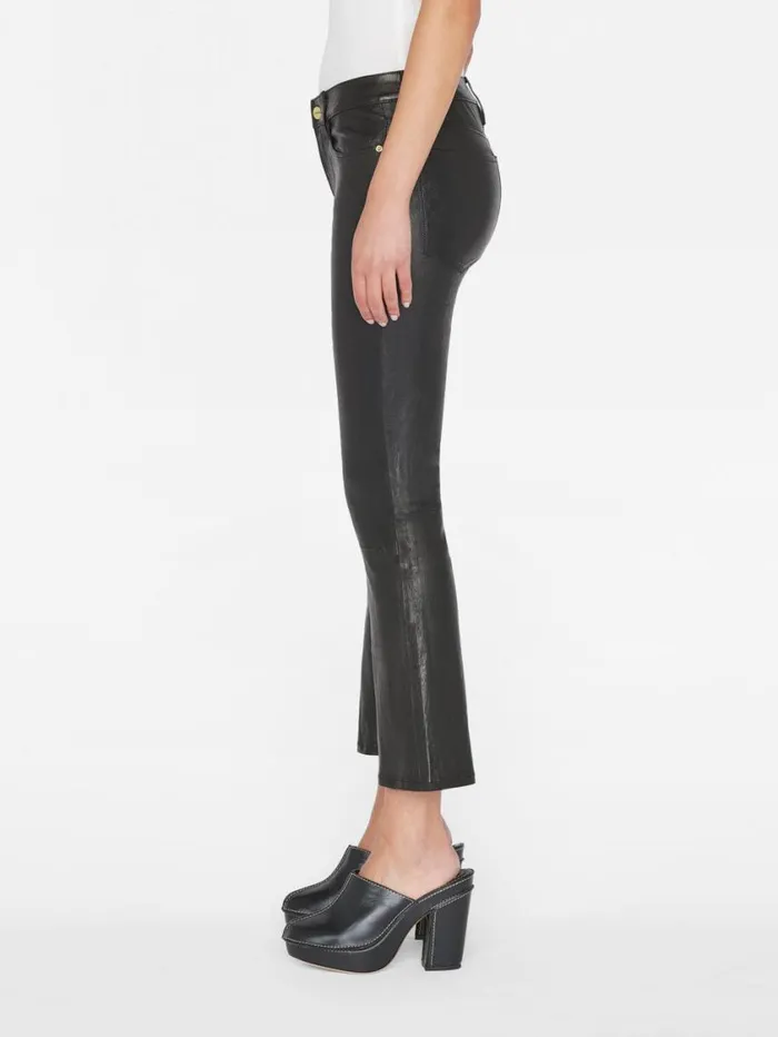 Women Pants FRAME Leather Le Crop Mini Boot 8212 Washed Black Women Pants FRAME Leather Le Crop Mini Boot 8212 Washed Black