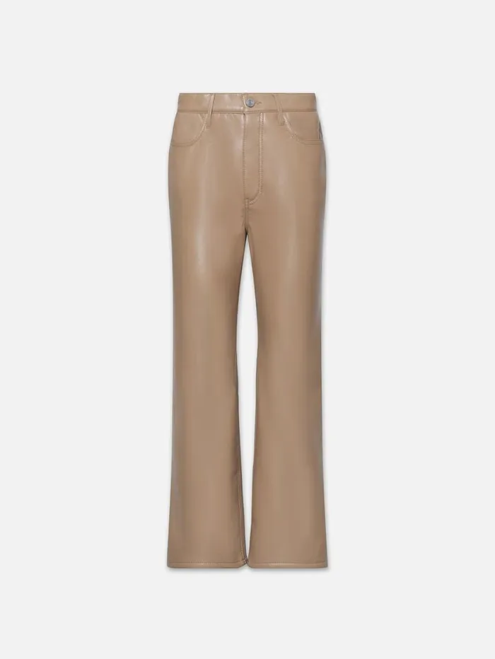 Women Pants FRAME Recycled Leather Le Jane Crop 8212 Light Camel
