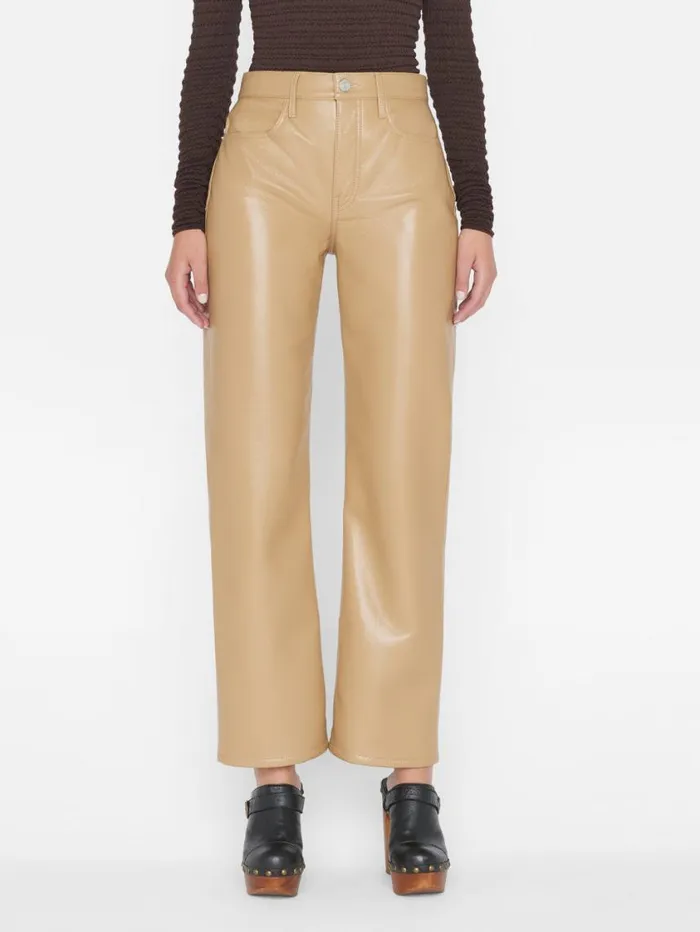 Women Pants FRAME Recycled Leather Le Jane Crop 8212 Light Camel Women Pants FRAME Recycled Leather Le Jane Crop 8212 Light Camel