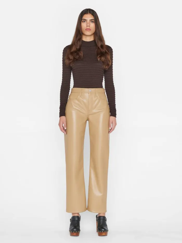 Women Pants FRAME Recycled Leather Le Jane Crop 8212 Light Camel Women Pants FRAME Recycled Leather Le Jane Crop 8212 Light Camel