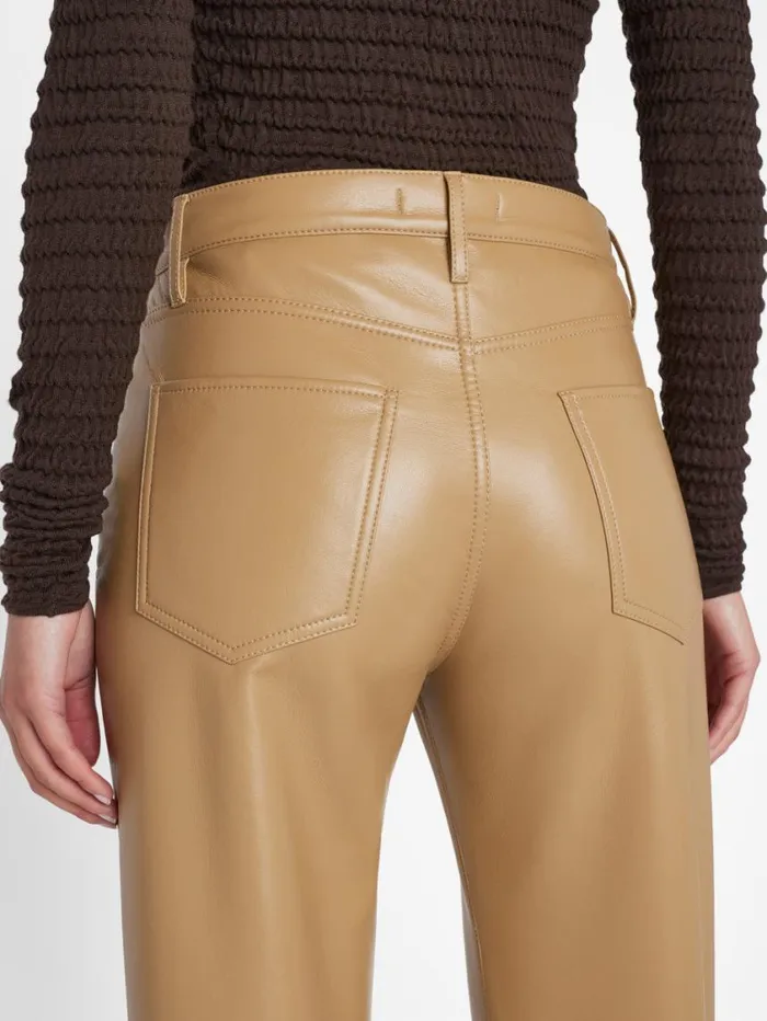 Women Pants FRAME Recycled Leather Le Jane Crop 8212 Light Camel Women Pants FRAME Recycled Leather Le Jane Crop 8212 Light Camel