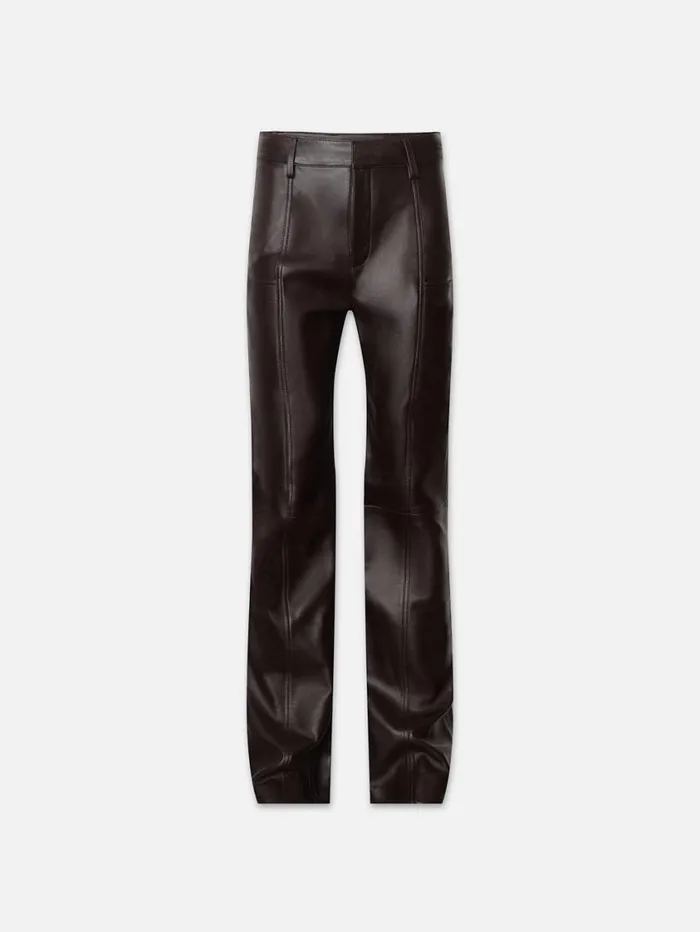 Women Pants FRAME Seamed Leather Pant 8212 Espresso