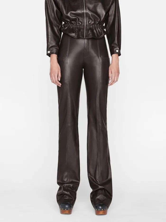 Women Pants FRAME Seamed Leather Pant 8212 Espresso Women Pants FRAME Seamed Leather Pant 8212 Espresso
