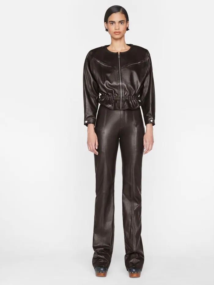 Women Pants FRAME Seamed Leather Pant 8212 Espresso Women Pants FRAME Seamed Leather Pant 8212 Espresso